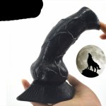 Fetish Masturbate Big Black Huge Dildo SM Wolf Flirt Dildos for Women Erotic Accessories Big Animal Anal Dildo PVC Sex Toys