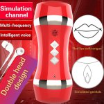 Electric Male Masturbator Double Hole Soft Pussy Artificial Vagina for Men Adult Endurance Exercise Sex Toys for Adults Men