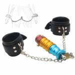 Erotic Handcuffs with Anal Plug Lock Sex Toys for Couple Flirting Adult Games SM Bondage Chastity Lock Anal Toys Butt Stimulator