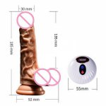 Remote Control Dildo With 360° Rotation -Adorime 178mm 10 Powerful Vibrations Recharge Realistic Suction Cup  Sex Toys For Women