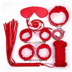 7pcs Set Handcuffs Whip Nipples Clip Blindfold Mouth Gag Adult Sex Toys Kits BDSM Bondage Toy Flirt Games Sex Toys For Couples