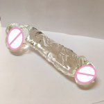 175*50mm Transparent Crystal Pyrex Glass Dildo Realistic Artificial Penis Dildos For Women Masturbation Glass Dildo Erotic Toys