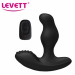 LEVETT Men Prostate Massager Silicone Butt Plug Anal Vibrator Rotating Stimulator Gay Sex Toys For Couples Men juguetes eroticos