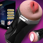 Electro Masturbation Cup Vibrator Sex Toys For Men Voice Sex Machine Male Masturbator Blowjob Oral Real Vagina Pocket Pussy