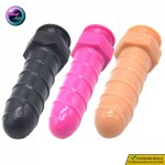 FAAK 22*4.5cm Large Screw Design Silicone Anal Dildo Ass Plug Adult Sex Toy for Women Gay Male Anus Stopper Prostate Massager