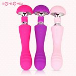USB Rechargeable Dual Motor Magic Wand Massager Clitoris Stimulator Sex Products 10 Speed Waterproof Vibrator Sex toys For Women