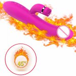 G Spot Dildo Heating Rotate Vibrator Dual Vibration Silicone Waterproof Female Vagina Clitoris Massager Sex Toys For Women