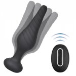 Vibrating Anal Vibrator with 10 Vibration Modes, Rechargeable Silicone Butt Plug Massager