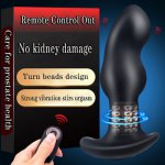 Turn bead Male Prostate Massage Remote Control Vibrator Anal Plug Butt Plug Clitoris Stimulator Vaginal Wearable Sex Toy Couples