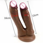 Double-headed Realistic Dildo Anal Plug Penis Masturbation Anal Clitoris Stimulator Massage Sex Toys for Woman Adult Supplies
