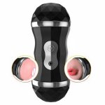 Male Masturbator Realistic Self Heating Vagina Oral Sex Masturbator For Men Double Channel Automatic Electric Vibrator Sex Toys