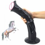 13.8 inch Super Long Huge Horse Dildo Thick Fetish Animal Penis with Sucker Anal Plug Membra Sex Toys For Women Masturbation