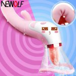 Heating Licking Oral Sex Tongue Vibrator Sucking Clitoris Nipple Sucker G-spot Massage Vagina Stimulator Sex Toy For Women S15