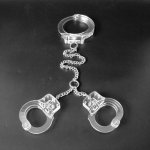 Luxury Transparent Crystal Neck Ring Collar Handcuffs Wrist Cuffs Wi Chain Restraint Bondage Adult BDSM Sex Toys For Male Female
