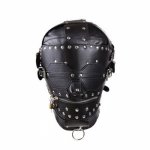 Full Gimp Hooded Mask Locking Blindfold Zipper Open Mouth Heads Bondage Restraint Slave BDSM Bondage Fetish Adult Sex Toys