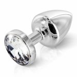 Diogol, Zdobiony plug analny - Diogol Anni Butt Plug Round Silver Plated 35 mm Okrągły Srebrny