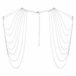 Bijoux Indiscrets, Niezwykła ozdoba naramienniki z łańcuszków - Bijoux Indiscrets Magnifique Shoulder Jewelry Srebrny