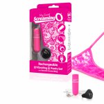 Wibrujące majteczki ze stymulatorem - The Screaming O Charged Remote Control Panty Vibe  Różowy