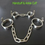Adult Games 1 Pair Stainless Steel BDSM Bondge Male Handcuff Wrist Ankle Cuff Gay Fetish Slave Restraints Sex Toys For Woman Men