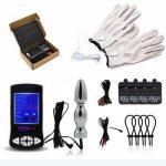 Pulse Electro Shock Physiotherapy Cock Ring Conductive Gloves Electro Penis Stimulation Medical Sex Toys For Man