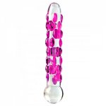 DILDO ICICLES GLASS NUM. 07 pink IDEAL for internal and external stimulation, for she