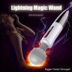 Leten, LETEN Lightning Huge Magic Wand Massager Super Strong AV Vibrator Erotic Nipple Clitoris Stimulator Adult Sex Toys for Woman