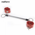 2019 New SM Leather Steel Pipe Bondage Couples Adult Sex Toys BDSM Handcuffs Ankles Body Restraint Erotic Fetish Cosplay HOTTIME