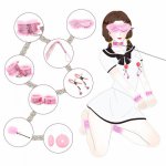 8 Pcs/set Exotic Accessories Lace Sex Bondage Set Sexy Mask Handcuffs Whip Nipple Clamps Vibrator Adult Sex Toy for Couples