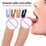 2020 Female Hand-Free Double Headed Dildo Device With Simulated Penile Sucker Female Masturbate Clitoral Massager Adult Toys 72#