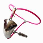 Stainless Steel Male Underwear Chastity Device with Anal Beads,Anal Plug,Metal Virginity Belt,Cock Rings,Sex Toys For Men Gay