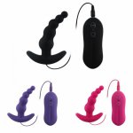 10pcs/lot 10 Speed Silicone Anal Plug Vibrator Waterproof Vibrating Anal Beads Butt Plug Anal Sex Toys For Men Women GS0011