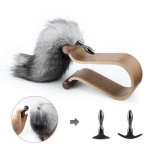 Fox, Fox Tail Metal Anal Plug Set Removable stainless steel Tail Anal Dilator Butt Plug Adult Games Cosplay Anal SexToy For Woman Men
