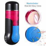 Voice Automatic Male Masturbator for Men Electric Telescopic Pocket Vagina Real Pussy Adult Erotic Sex Toys for Men Masturbating