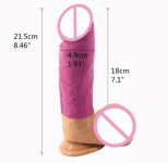 Silicone Realistic Dildo Suction Cup Sex Toys For Women Stitching Pink Skin Color Huge Penis 1.93