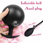 Inflatable Rolling Steel Ball Anal Plug Arbitrary Size Control Butt Plug Erotic Anal Toys For Woman Anus Masturbator Stimulator