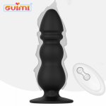 GUIMI 10 Speeds Anal Butt Plug Vibrator Male Masturbation G Spot Prostate Massager Remote Anal Plug Vibrator Sex Toys Products