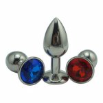 Heavy medium size stainless steel anal butt plug metal jewelry diamond beads 12 color for choose insert sex toys for men women