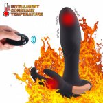 Heating Wireless Remote Male Prostate Massager Anal Sex Toys Rechargeable G Spot Vibrator With 7 Vibration Modes And 2 Motors