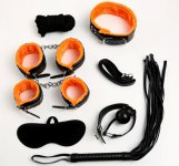 7 pieces/set adult couples bundled harness leather reins handcuffs shackle collar  belt mouth plug cotton rope whip eyeshade