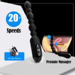 20 Speeds Anal Vibrator Long Beads Prostate Massager Flexible Butt Plug Strong Stimulator Anal Beads Plug Sex Toys For Men Women