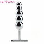 160mm Stainless Steel Metal Anal Butt Plug Toy With Five Balls, Anal 5 Beads Sex Toy Anal Dildo Prostate Butt Plug for Adult O3