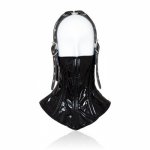 2017New adult sex games bdsm mask bright leather bondage mask with neck fetish bondage sex mask sex tools for sale