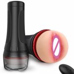 Male Masturbator Cup with Vibrator Pocket Pussy Sex Toys for Male Realistic Textured Vagina Stroker  with Vibration Modes