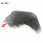 Zerosky, Fox Tail Anal Plug Silicone Butt Plug Anus Sex Products Gray Anal Plug Tail Butt Plug Anal Sex Toys for Couples Zerosky