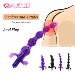 EXVOID Silicone Butt Plug Vibrator Jelly Anal Plug Vibrator G-spot Prostate Massager Sex Toys for Women Men Gay Adult Products