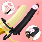 Double Penetration G-Spot Penis Rings Vibrator Dildo Strap On Anal Plug Butt Plug Adult Erotic Sex Toys For Woman Couple Massage
