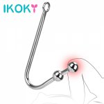 Ikoky, IKOKY Anal Hook Stainless Steel Metal Anal Bead Sex Toys for Men Women Anal Sex Toys Butt Plug With Ball Hole Adult Products