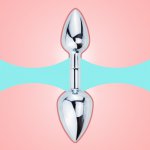 Detachable Dual Butt Plug with Long Vibrator Anal Dilator Ball Smooth Metal Butt Plug for Woman Man Lesbian Gay Erotic Sex Toys