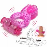 Cock Ring Vibration Sex Toys Jelly Vibrating Sex Adjustable Adult Clitoris Stimulator Tools Vibrator Sex Toys For Men woman