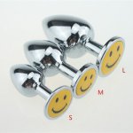 New S/M/L Smile Face Rhinestone anal plug metal butt plug erotic toys,anal beads metal anal pug sex toy,anal toys,butt plugs